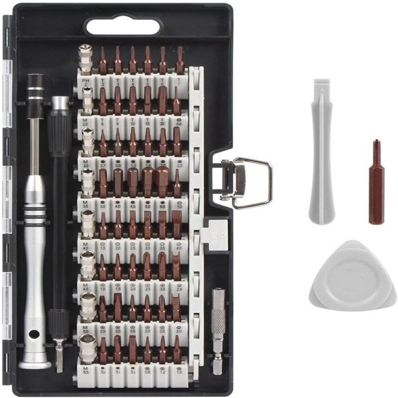 63 in One Multi-Function Toolbox Screw Driver Mechanic Hand Kit Box Set Hardware Drill Repair Cordless Screwdriver Tools for Computer Host Camera Repair