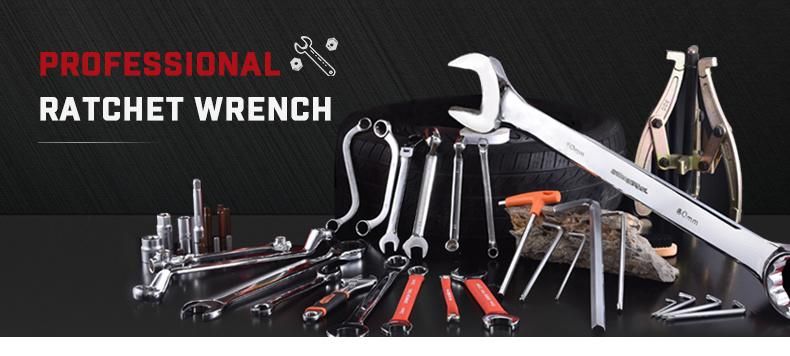 Extra Short 72-Tooth CRV Multifunctional Mirror Ratchet Semi-Automatic Fast Labor-Saving Wrench