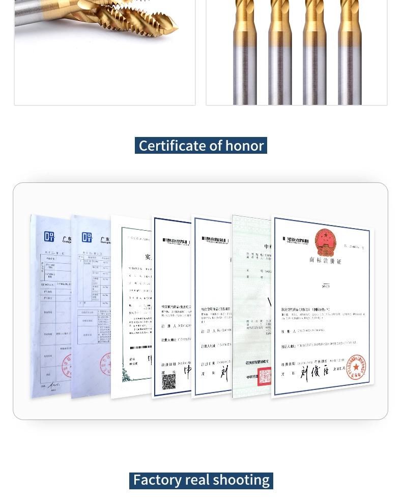 Hsse-M35 JIS with Tin Spiral Fluted Taps M1 M2 M3 M4 M5 M6 M7 M8 M9 M10 M11 M12 Metric Machine Screw Thread Tap