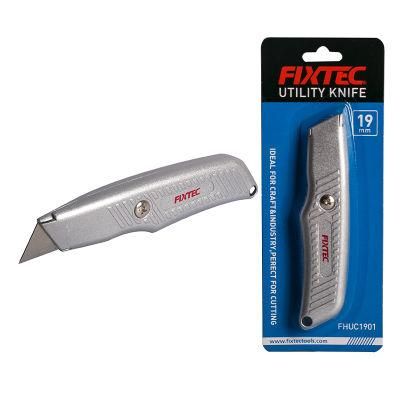 Fixtec Professional Aluminum Alloy Knife Retractable Utility 19mm