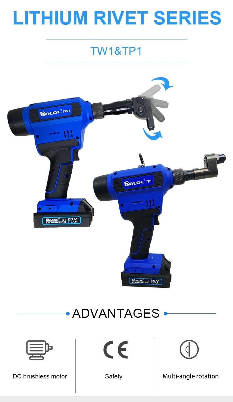 20000n Force 20V Brushless Motor Ergonomic Grip Rivet Gun