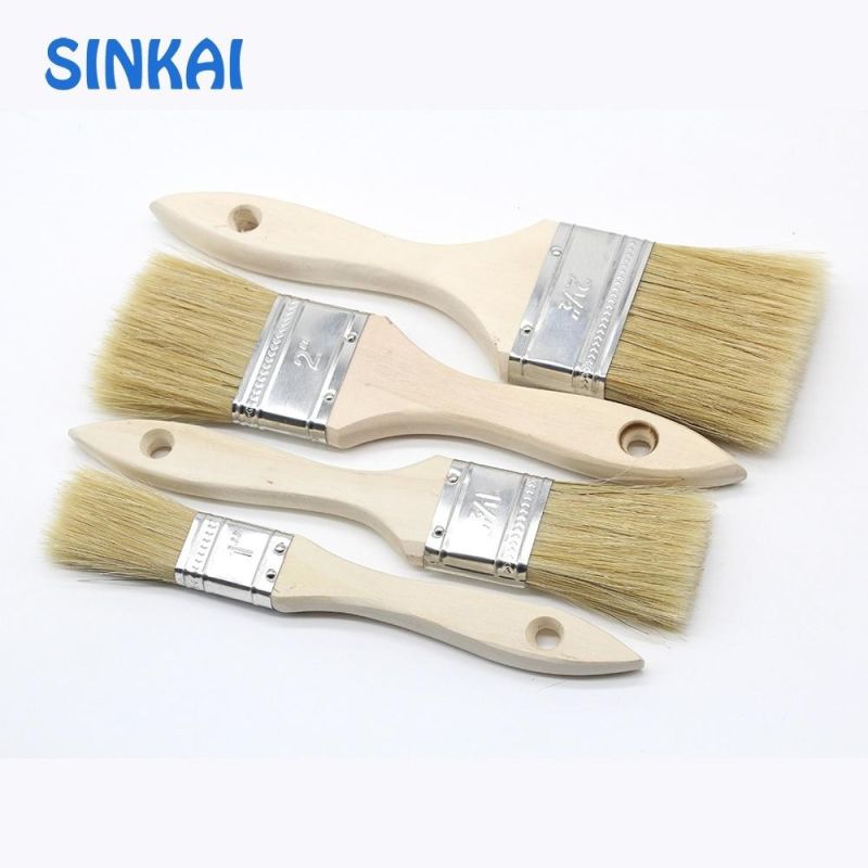 Bristle Wooden Handle Flat Paint Brush with High Quality