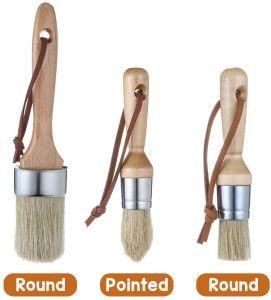Palm Design Varnished Wax Small Detailing and Medium Boar Hair Brushes