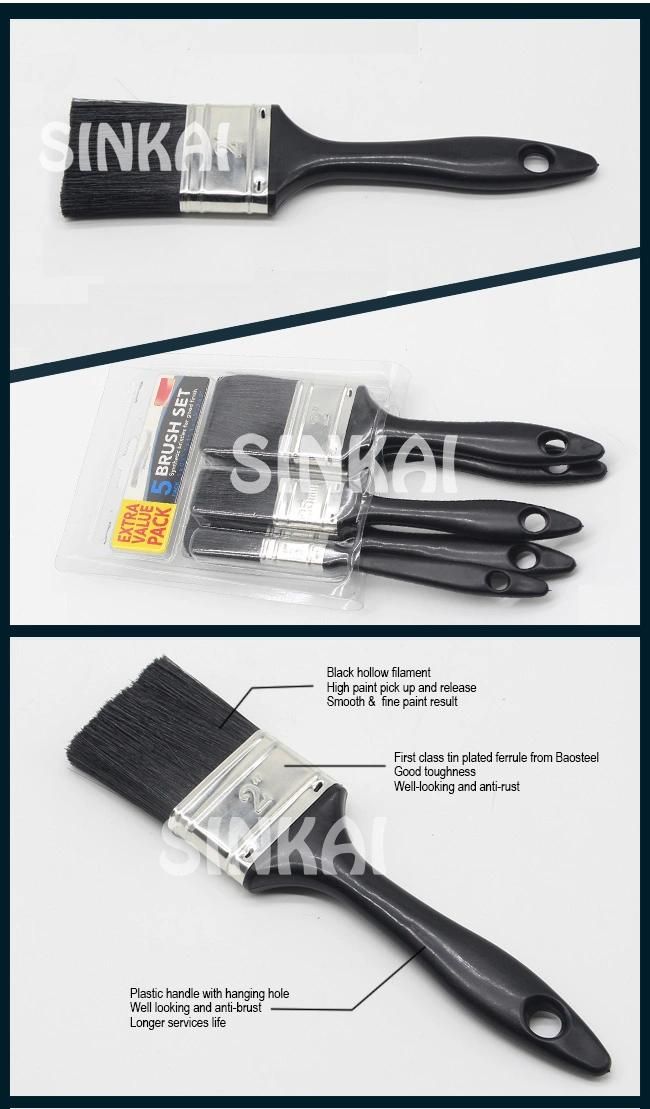 Filament Paint Brushes with Balck Plastic Handle