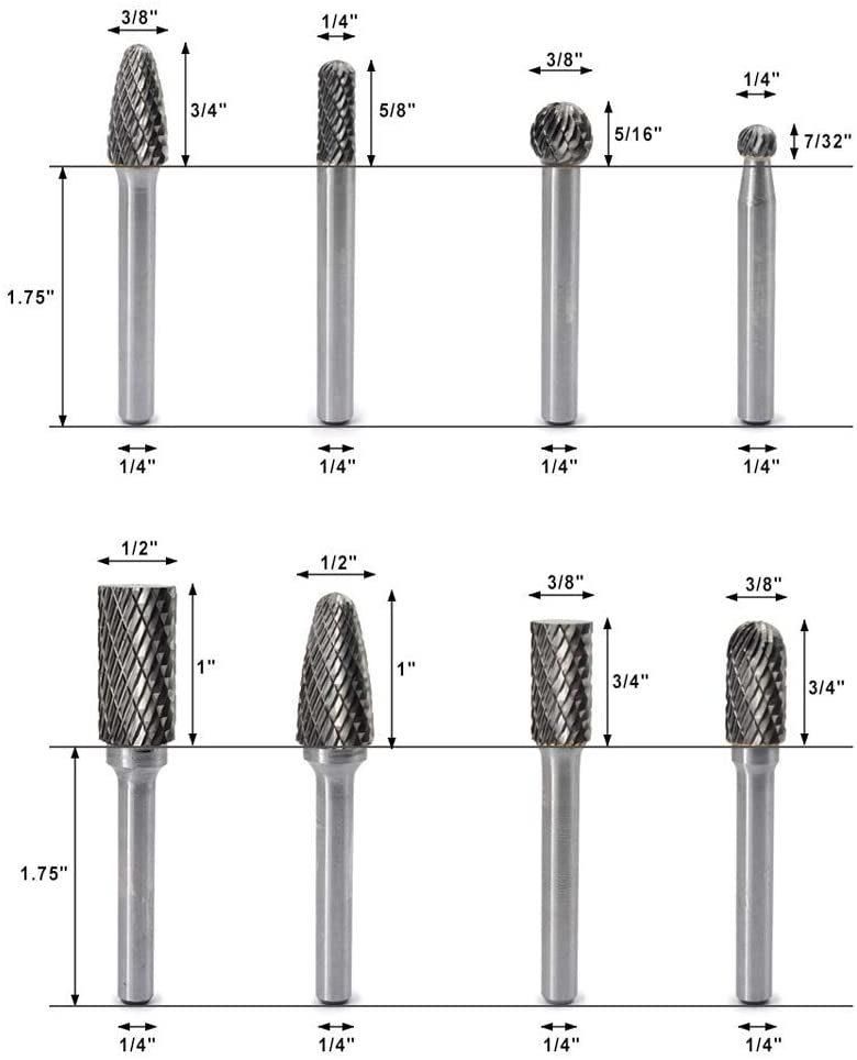 Tungsten Carbide Burrs Rotary Files Set