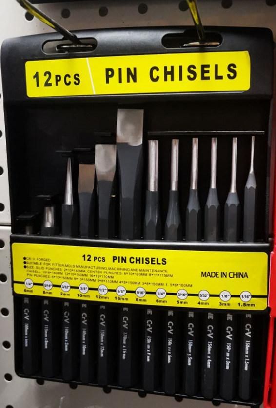 12PCS Cold Pin&Punch Set in a Plastic Shelf (PC-1)