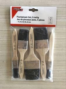 Black Bristle Paint Brush Set with Wooden Handle