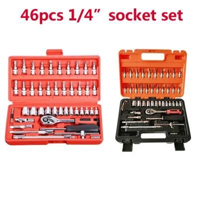 Professional 53PCS 46PCS 1/4&quot; CRV Spanner Socket Set Tool Kit Hand Tools