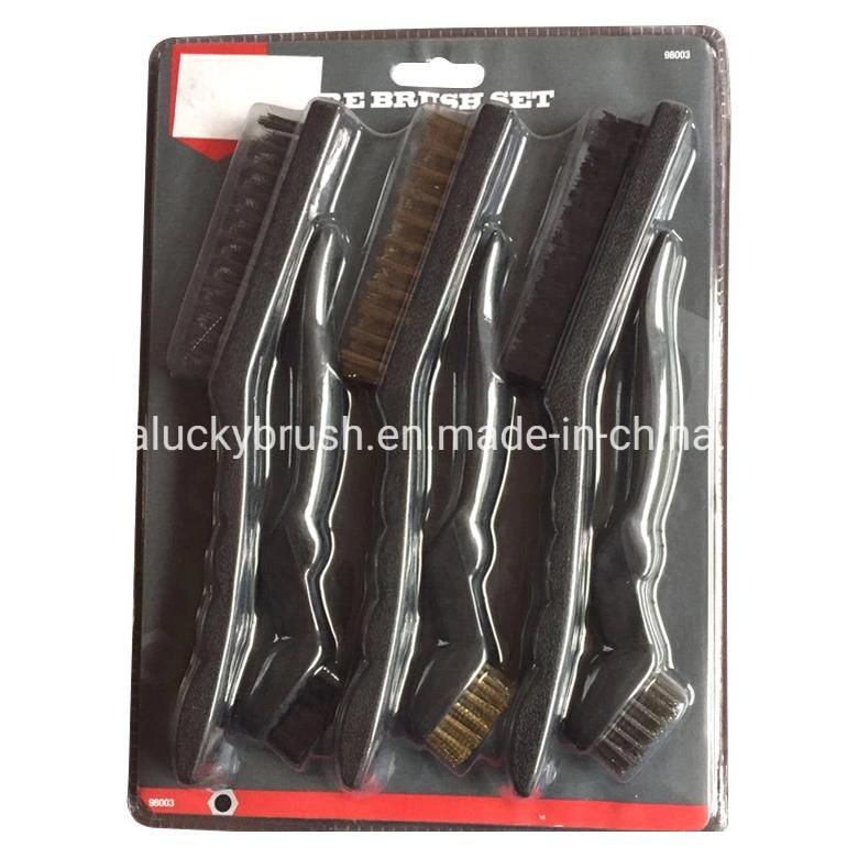 Black Plastic Handle Wire Brush Set (YY-698)