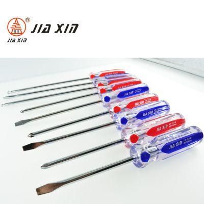 6mm*100mm-200mm Cr-V Colorful Transparent Plastic Handle Screwdriver