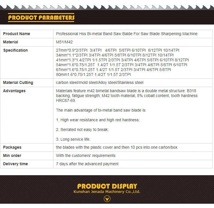 High Quality Saw Bench HSS Bimetal Band Saw Blades