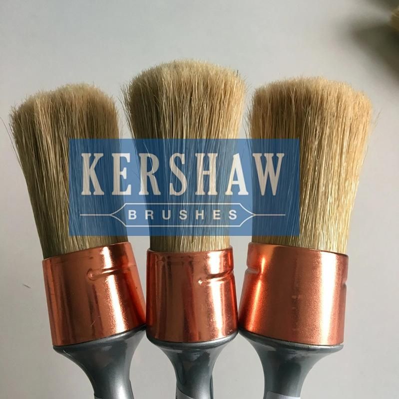 Round Brush (Paintbrush with pure white bristle and plastic handle, round brush)