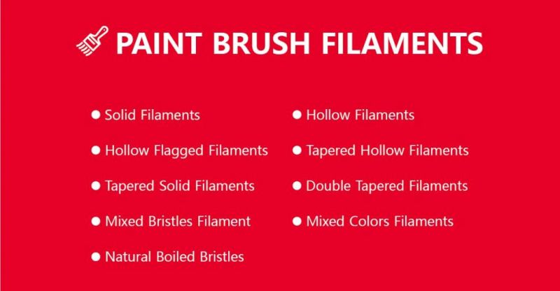 Natural Bristle Mix PBT Pet Nylon Tapered Paint Brush Filament