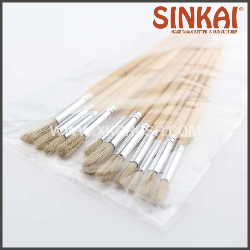 12PCS Wood Handle Nylon Artist Brush