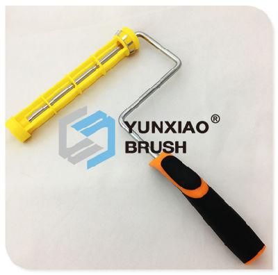 Yellow Plastic Cage Paint Roller Frame with Rubber Handle Yx-Ah42