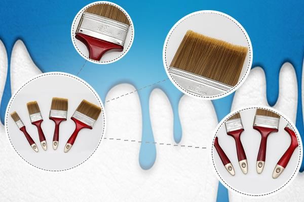 Wholesale Brislte Hair Paint Brushes with Plastic Handle Silver Tip