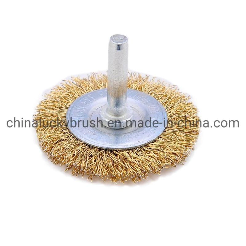 25mm Steel Wire End Polishing Brush with Shaft /Mini Steel Wire Grinding Industrial Brush with Shaft/Wheel for Drill (YY-063)