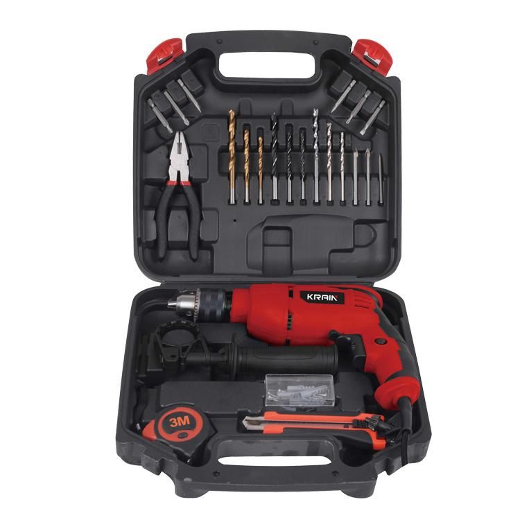 Small 500W Impact Drill with Hand Tools Hammer Drill Bits Tools Kit