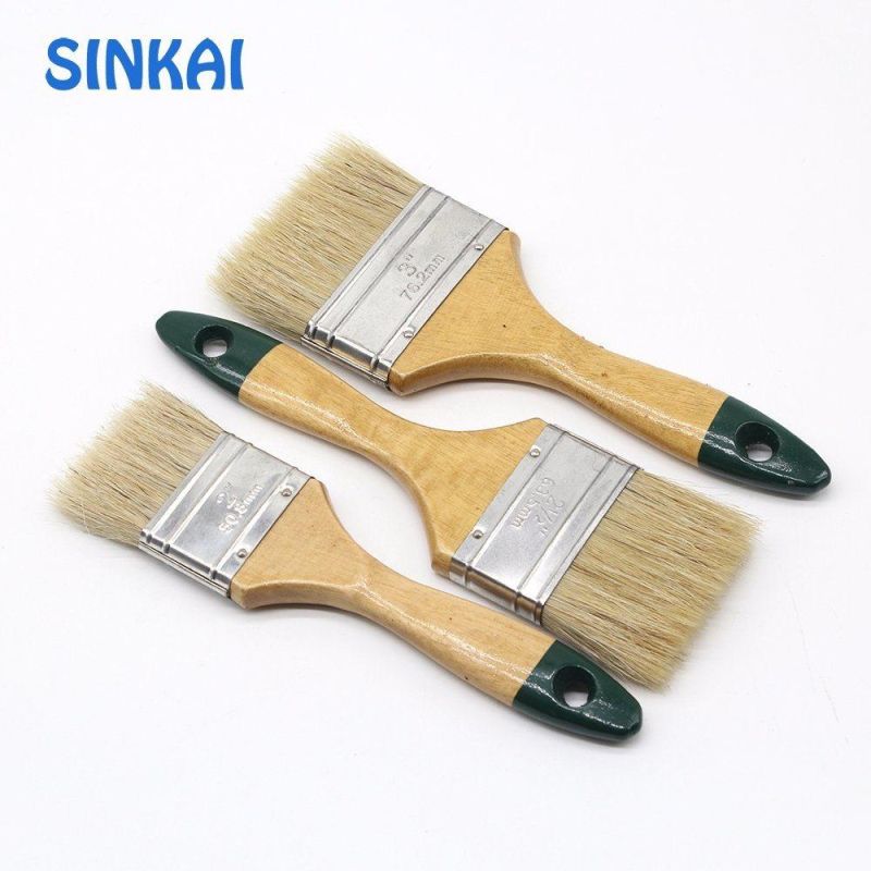 Wholesale Wooden Handle Bristle Synthetic Fiber Paint Brush