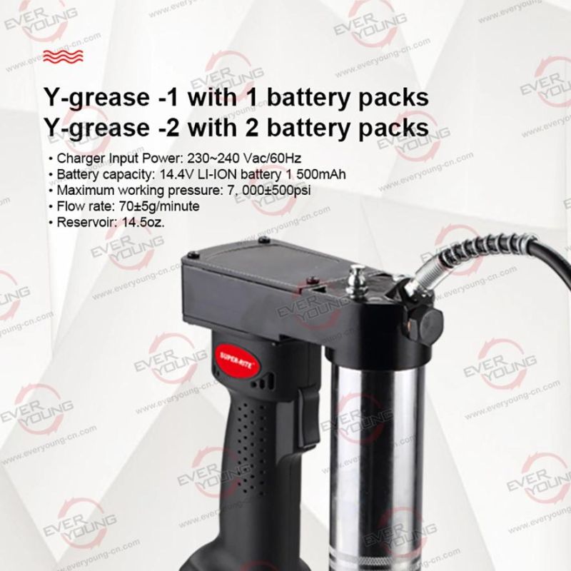 Hand Tool 14.4V Cordless Electric Grease Gun with 1500mAh Li-ion Rechargeable Battery