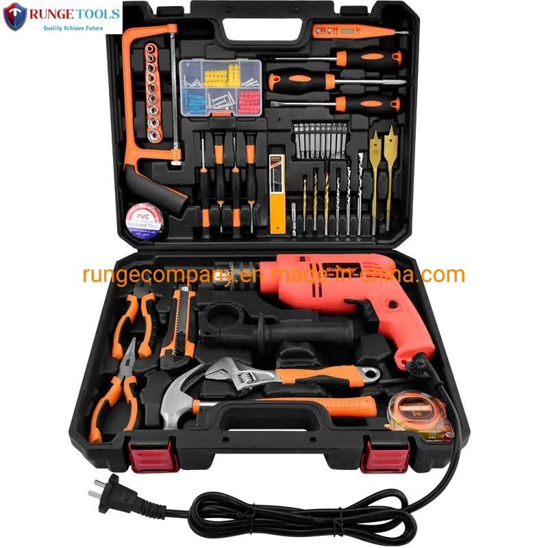 75PCS Household Tool Set with 21V Impact Lithium Electric Drill Hole Openers Kit