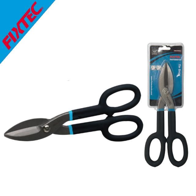 Fixtec 10" High Carbon Steel Tin Snip with PVC Handle