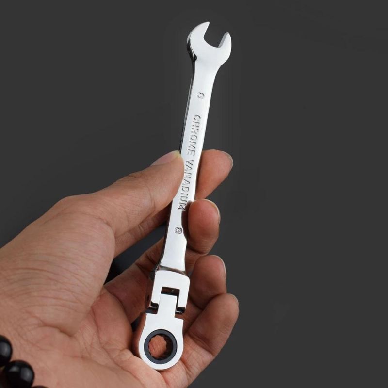 Combination Ratchet Wrench with Flexible Head
