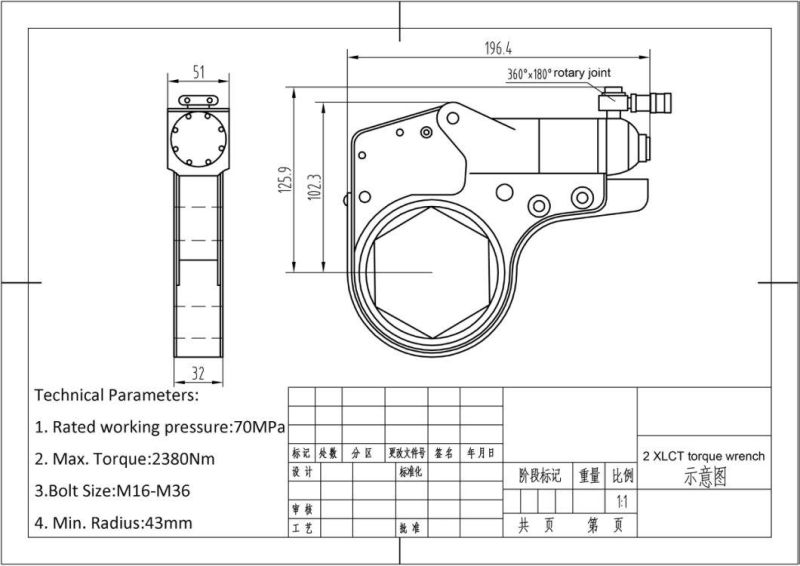 700 Bar Hexagon Cassette Hydraulic Torque Wrench Set