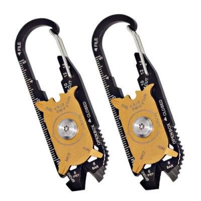 20 in 1 Camping Hiking Outdoor Survival Buckle Keychain Tool