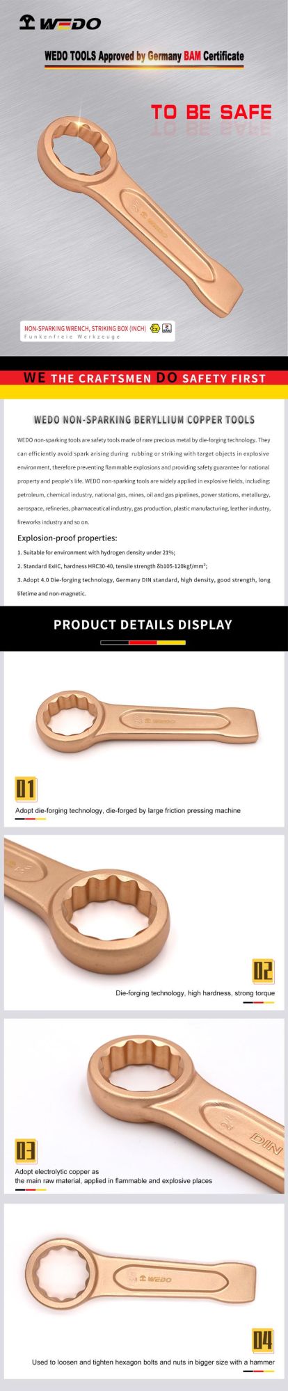 WEDO Non-Sparking Striking Box Wrench