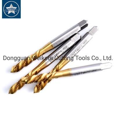 Hsse-M35 JIS Left Hand with Tin Spiral Fluted Taps Unf 10-32L 1/4-28L 1/4-32L 5/16-24L 3/8-24L 1/2-20L Machine Thread Screw Tap