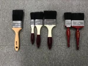 Black Bristle Material Paint Brush with Wooden Handle