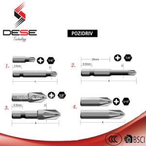 S2 or Cr-V Material Single Pozidriv 25mm -150mm Bits