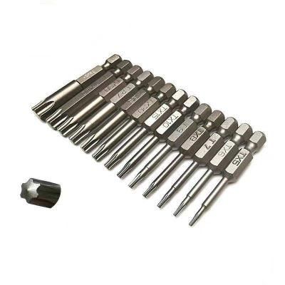 Magnetic Screwdriver Bit 65mm Single Head Bit S2 Steel 1/4&prime;&prime; Hex Shank Torx Security Head Drill Screwdriver Set Bits