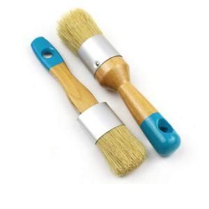 2 PCS Chalk and Wax Brushes Paint Brush Set Oval Flat Round Paint Brushit Set