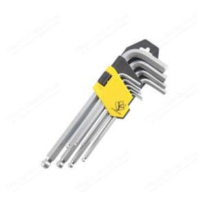 9PCS Medium Long Ball-End Hex Key Set Chromed Wrench for Hand Tool