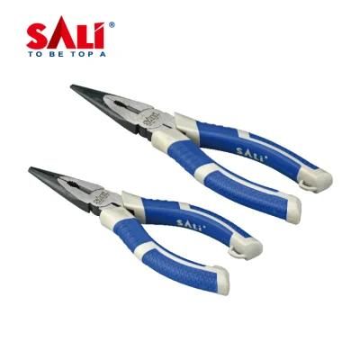 Nickel-Plated Two Color-Handle Long Nose Pliers