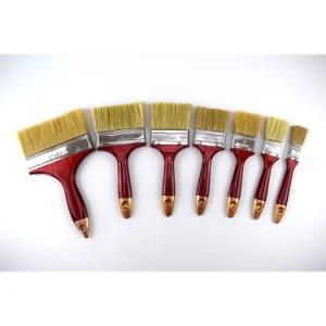Different Sizes of Bristle Brush Wire with Gold Tail and Red Wooden Handle Paint Brush for Decoration
