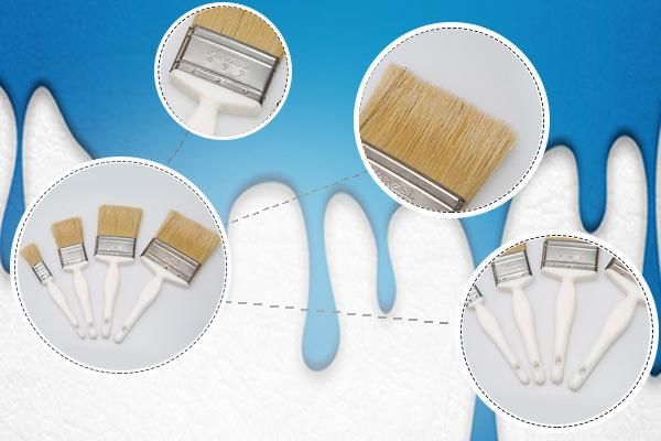 Hog Hair Round Handle Paint Brushes with High Quality