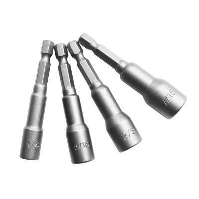 4PCS Cr-V Steel Socket Magnetic Hex Nut Driver Bits Set