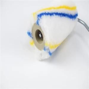 Long Blue Handle Yellow Stripe Roller Brush Hardware Tool on White