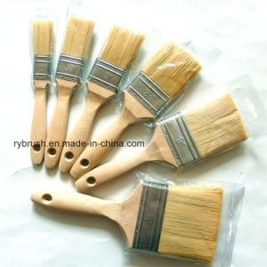 Hair Brush with Nature Wooden Handle and Pet/PBT Filament for Paint