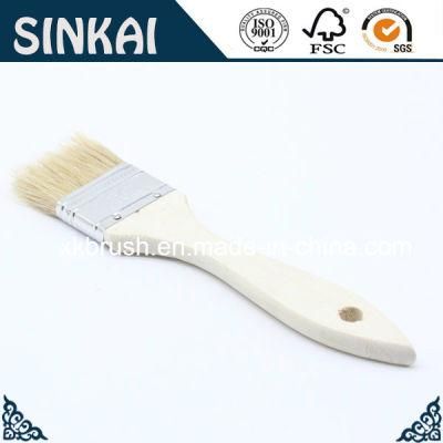 White Paint Brush with Natural White Bristle