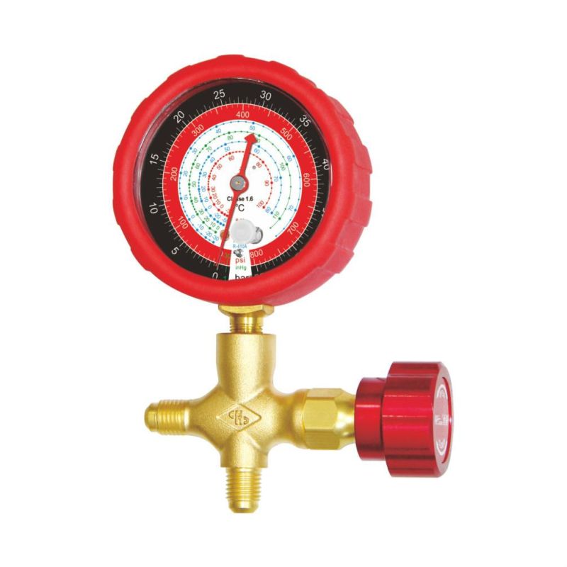 Refrigeration Single Pressure Gauge with Aluminum Valve