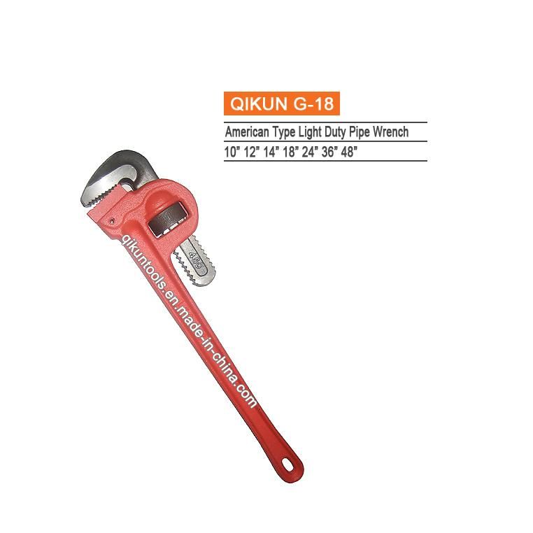 G-17 Construction Hardware Hand Tools American Type Light Duty Pipe Wrench