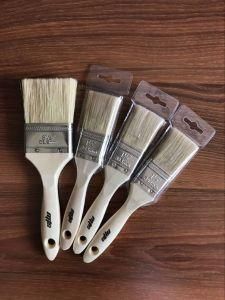 Wooden Handle Paint Brush with White Bristle Material