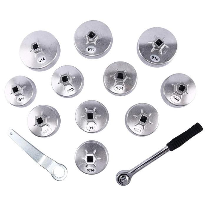 23 PCS Oil Filter Removal Tool Aluminum Oil Filter Wrench Cover Auto Garage Tool Oil Filter Wrench Set Loosen Tighten Cup Holder