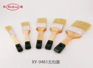 Flat Brush with Bristle Blending and Wooden Handle for Painting