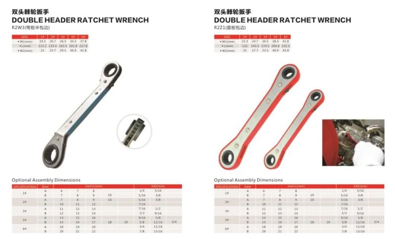 Wilms SAE/Metric Ratchet Wrench, Hand Tool Wrench Set, 4 Piece Spanner Ring Wrench Set