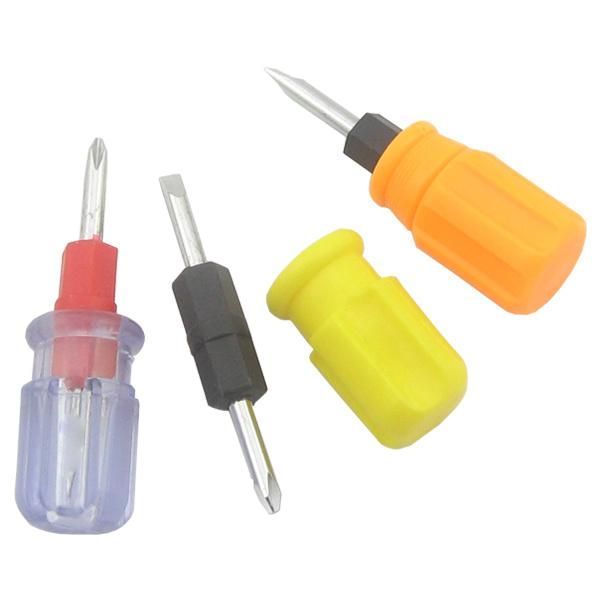 2-Way Stubby Screwdriver with Cr-V Steel and Line Color Handle